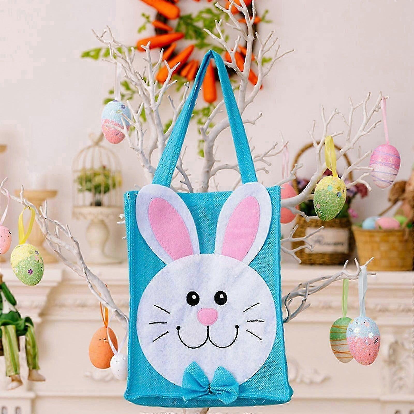 Easter Decorations Bunny Printed Canvas Tote Bag Large with Handles Easter Pattern