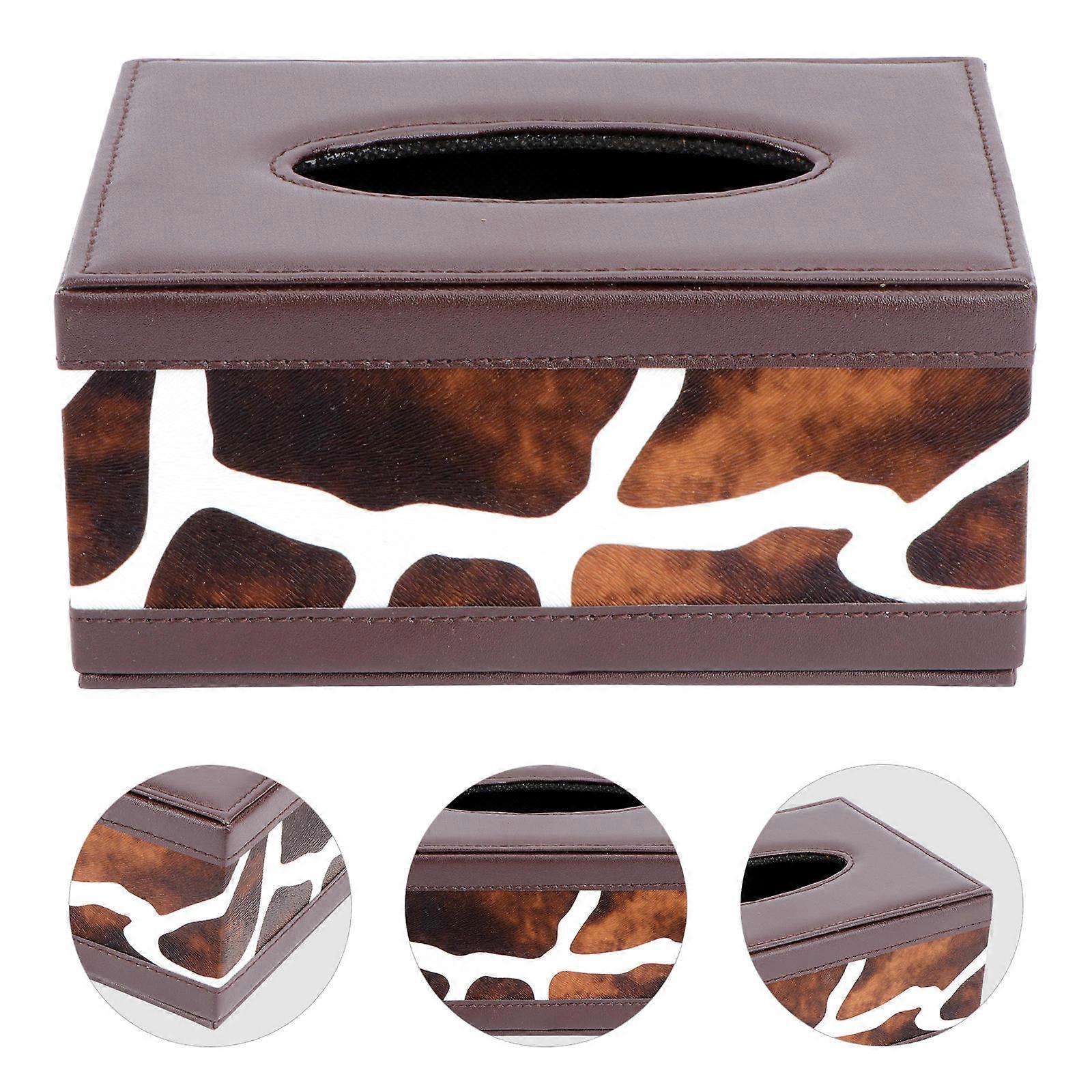 Practical Tissue Box PU Stylish Napkin Container 2Pcs