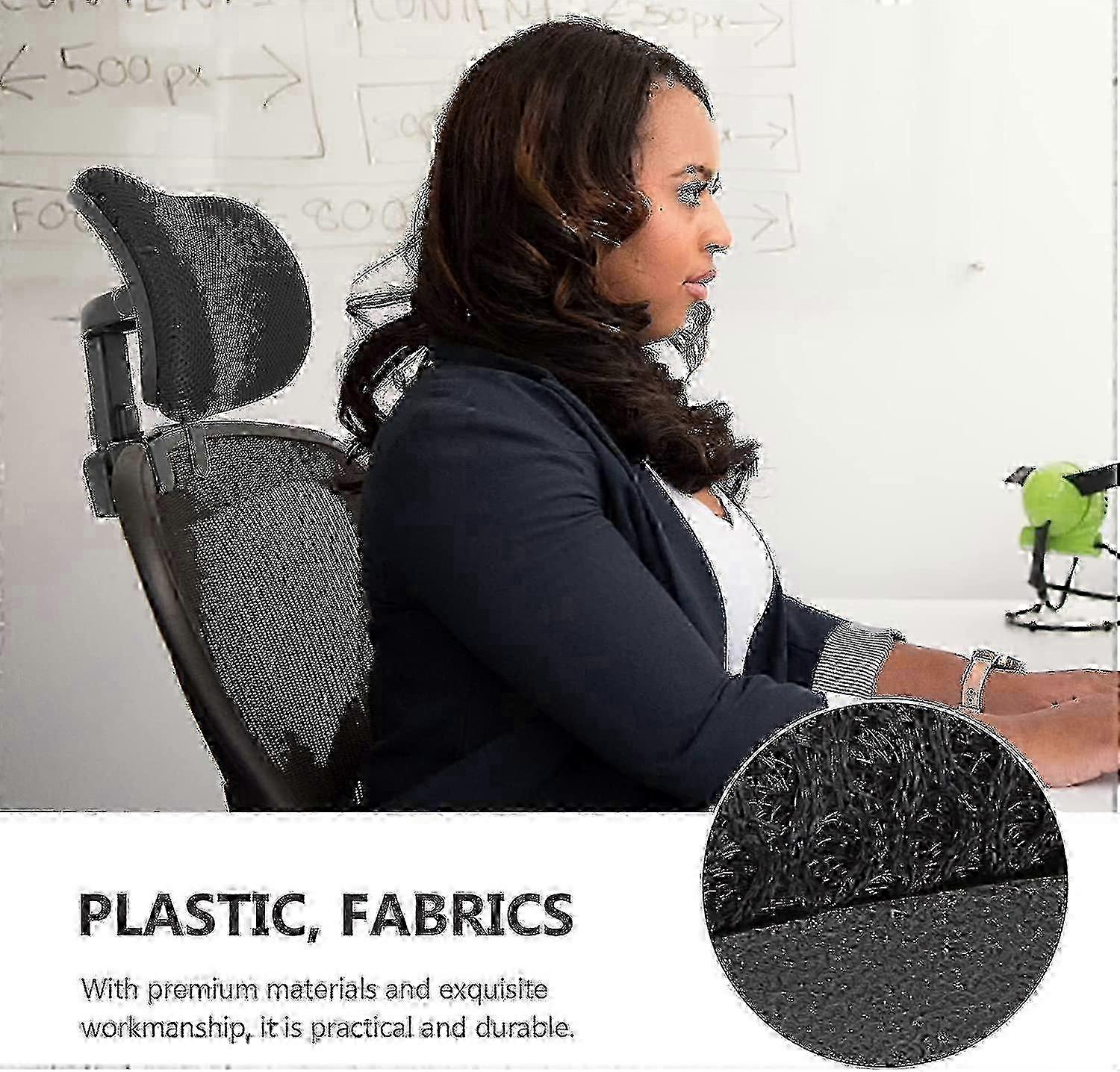 Universal office chair headrest adjustable height angle attachment