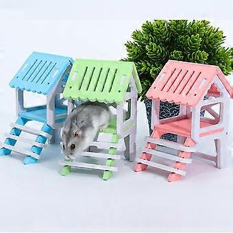 Wooden Hamster House for Playing with Assorted Color Nest Toy