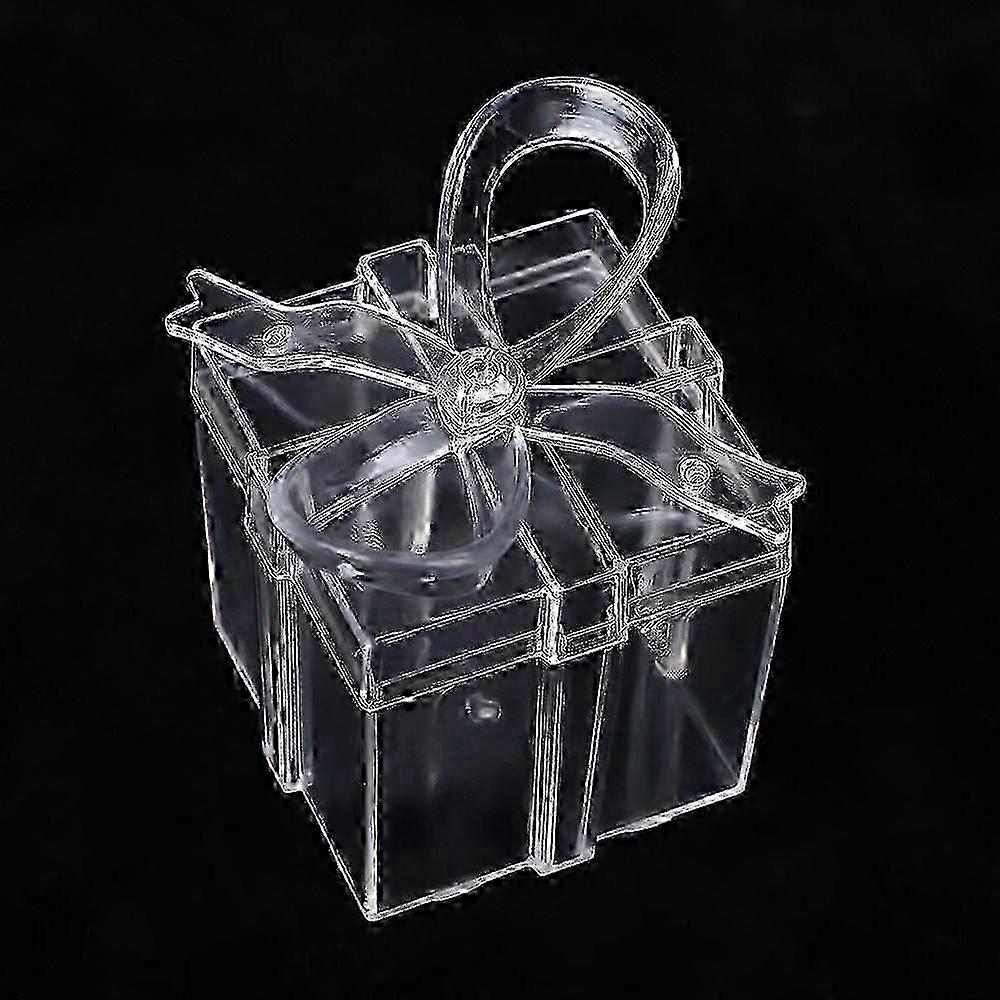 Clear Square Candy Box With 3D Bow