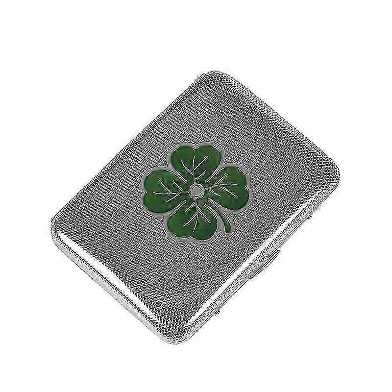 Clover-Engraved Metal Case