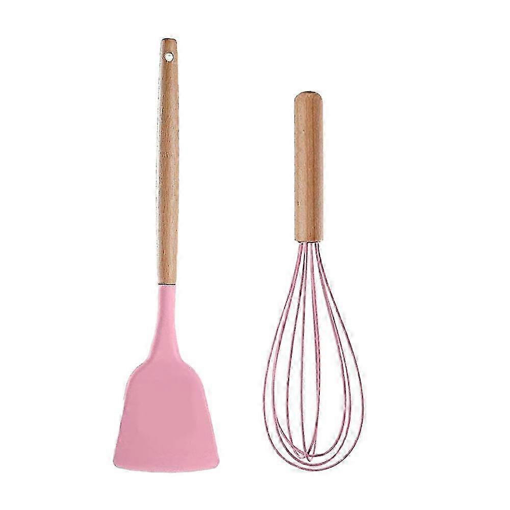 2-Piece Silicone Beech Wood Utensils