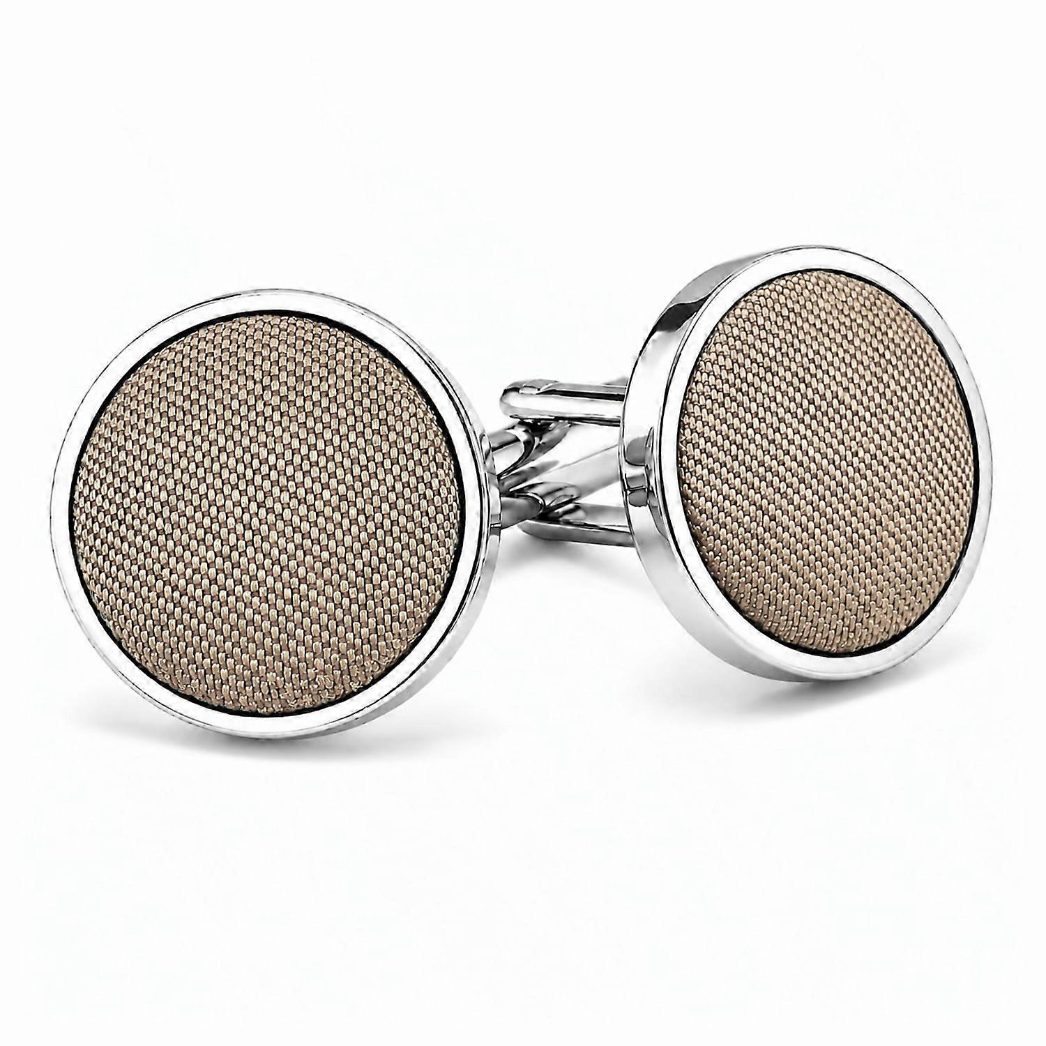 Taupe Plain Shantung Cufflinks