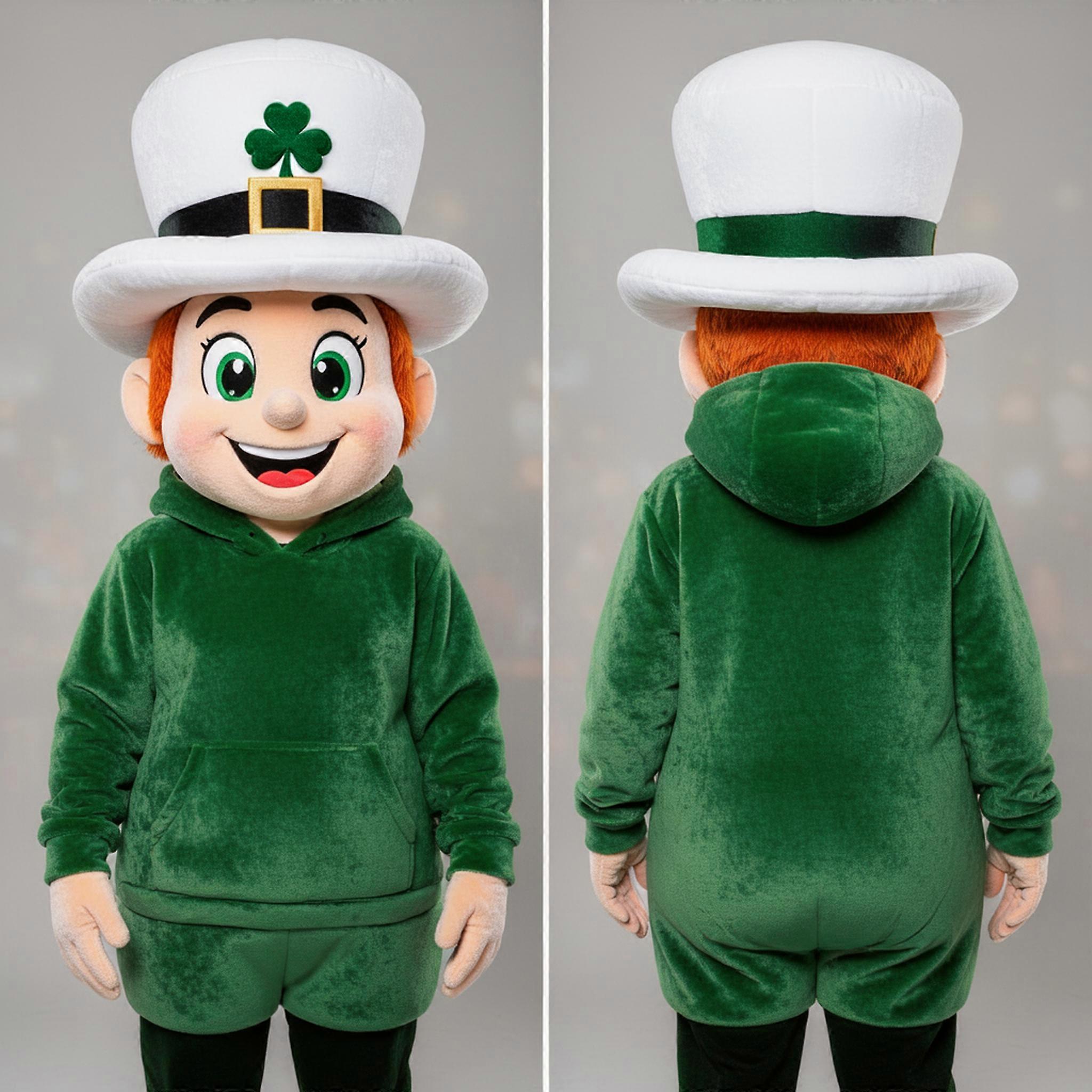 MASTICOT Emerald Green Padded Leprechaun Hat Mascot