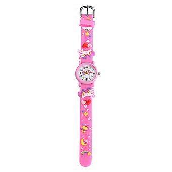 Cartoon Kids Watch Decorative Wristwatch for Kids 1Pcs Pink PVC Material
