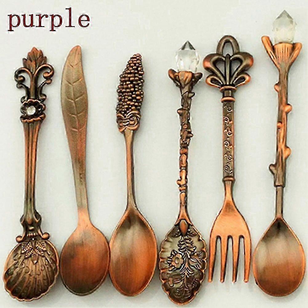 Retro Alloy Tea Spoons Fork Set