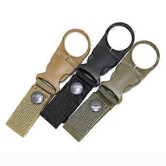 3 Pack Tactical Multifunction Water Bottle Straps with Carabiner Buckle Clip for Outdoor Use