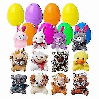 Huevos de Pascua con peluches - 12/24/36 piezas. Rellenos para cestas de regalo de fiesta para niños.