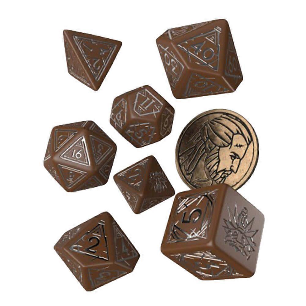 ROACH Witcher RPG Durable Polyhedral Dice Set Geralt Special Coin Dedicated