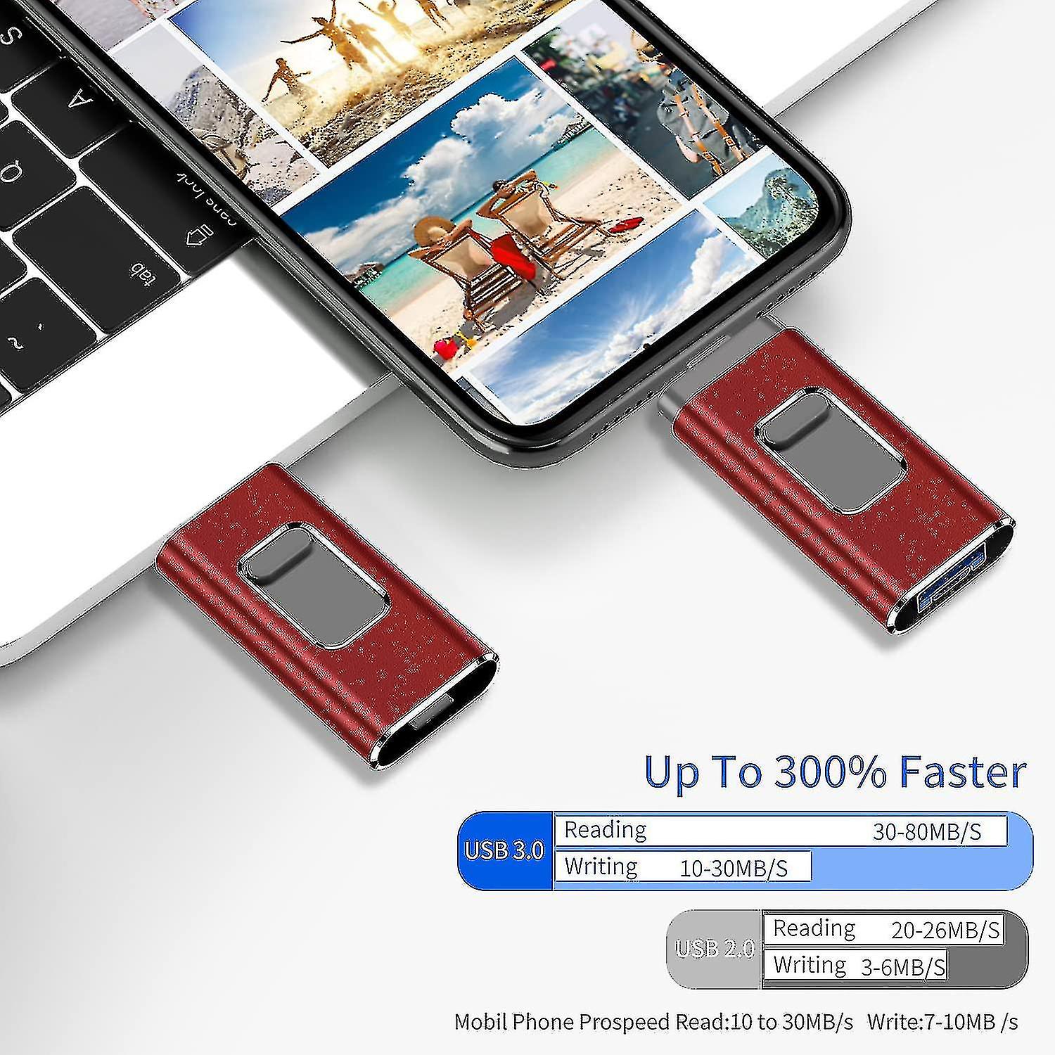 Usb Flash Drive Compatible With /computer 64gb Memory Stick (64gb, Red) Can Sto