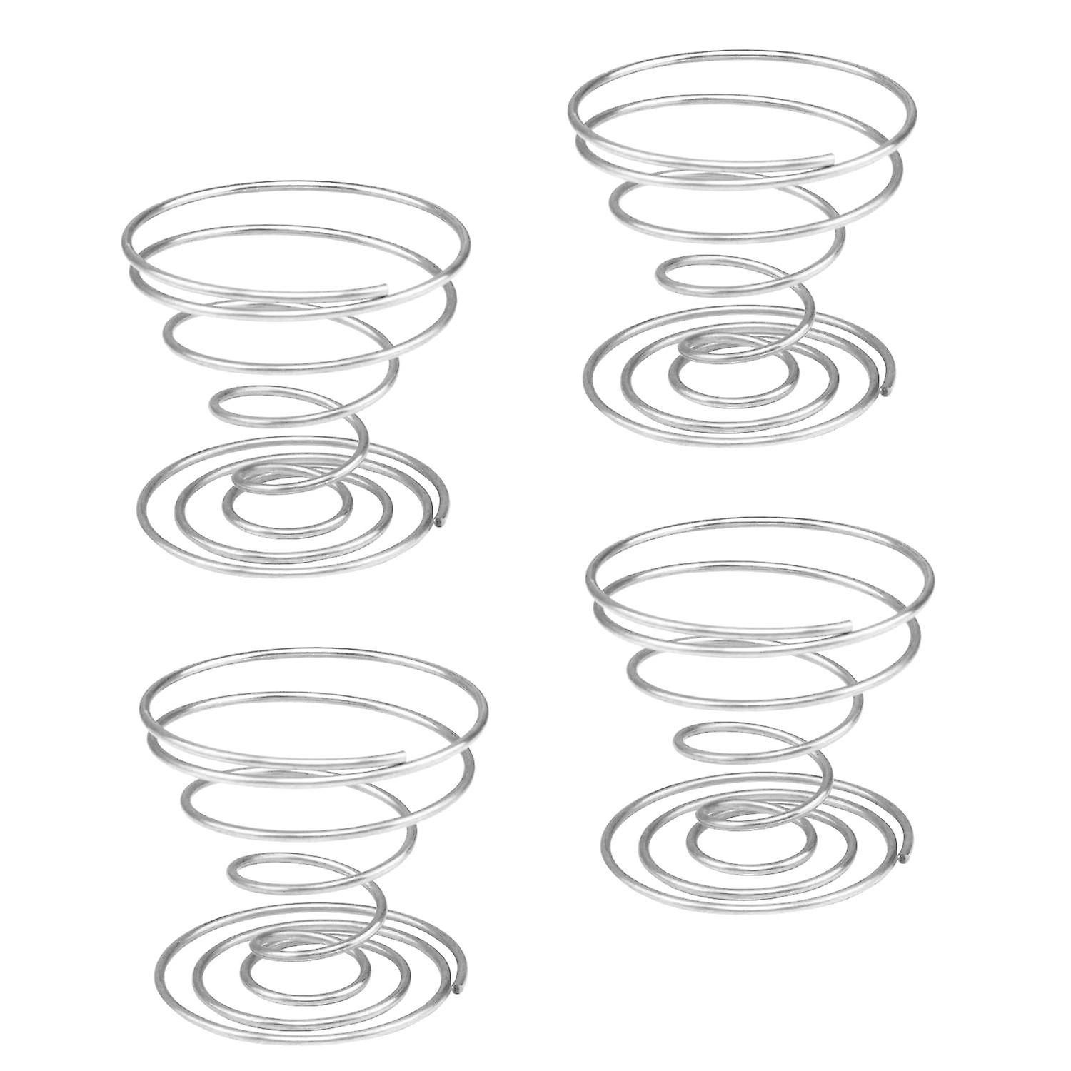 4x Stylish Egg Cups - Stainless Steel