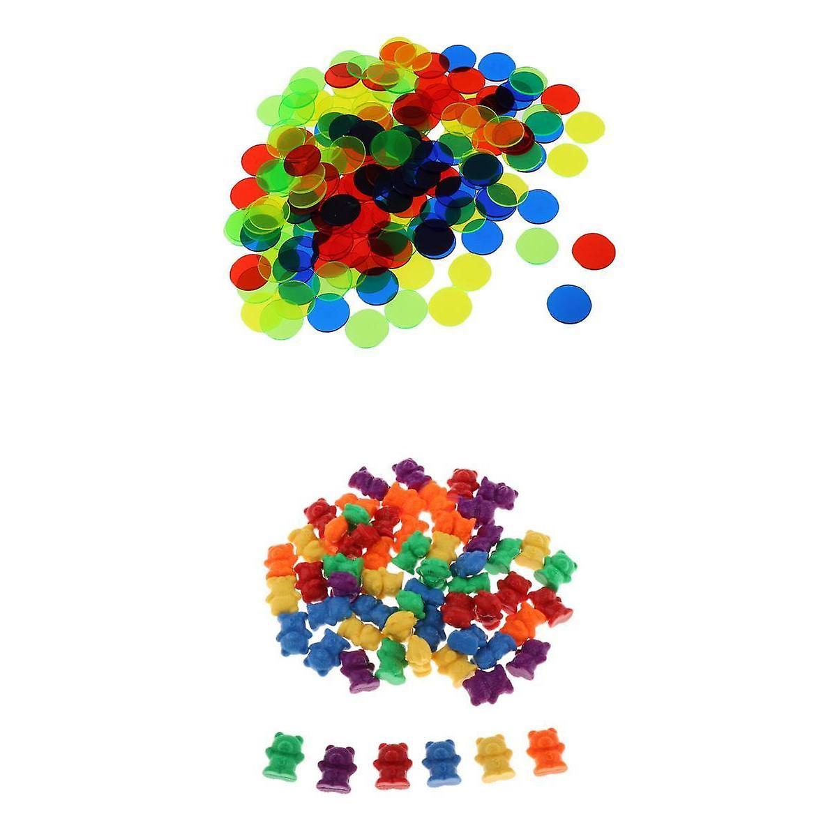 360x Counters Counting Bear Chips Plastic Markers Mixed Colors for Sort Game