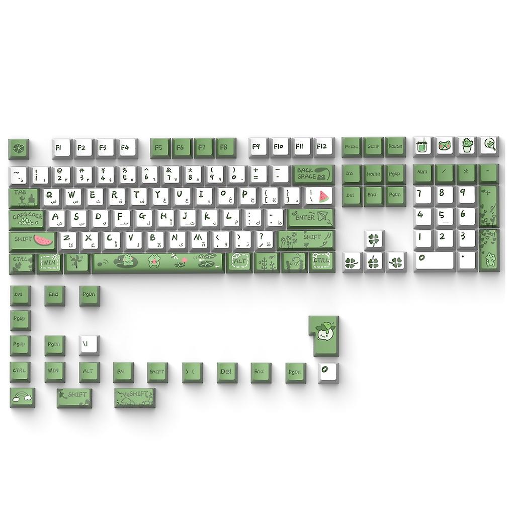 129 taster Keycap Set Little Frog Green For Game Mekanisk tastatur Keycaps