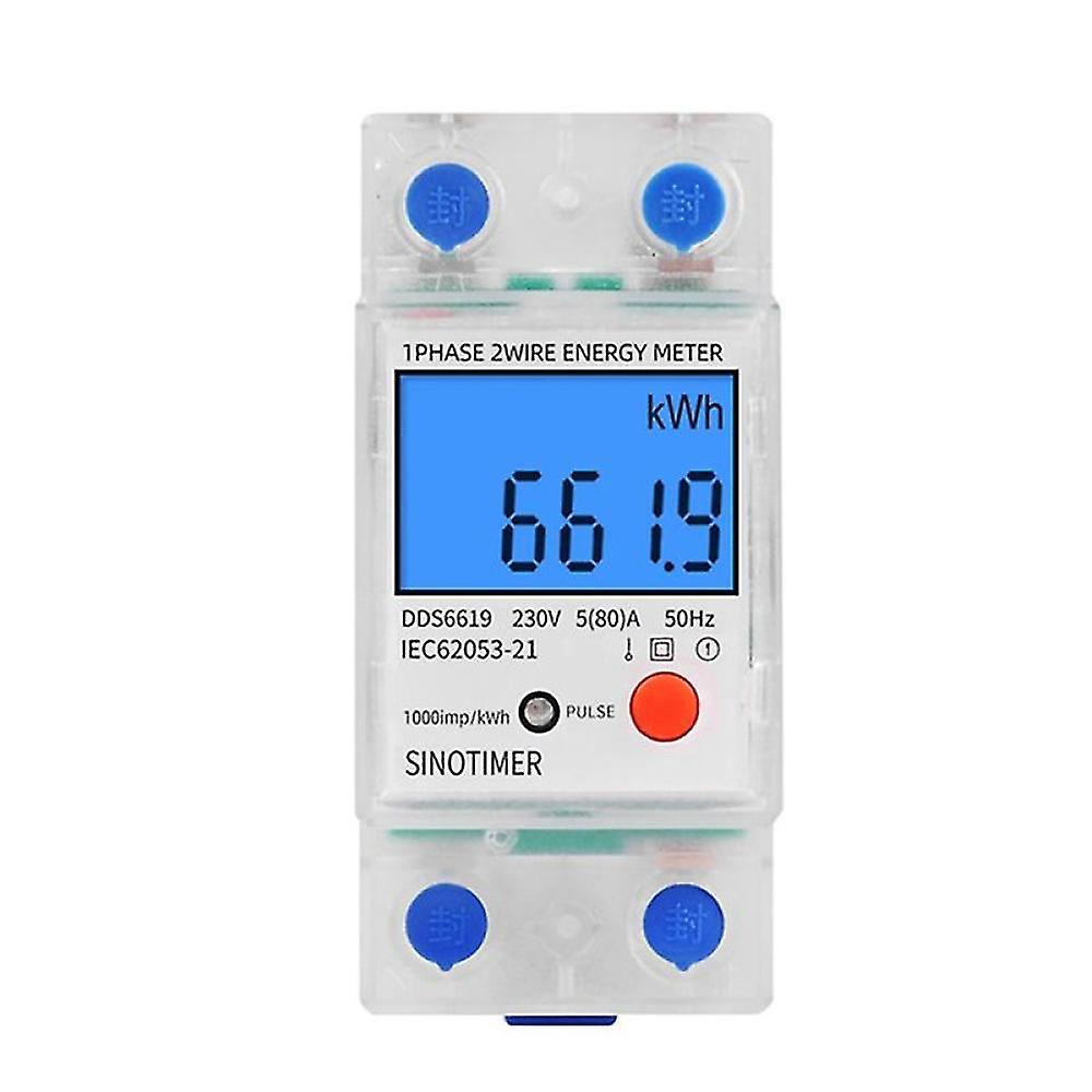 Sinotimer Dds6619-012 Ac 220v 80a Lcd Digital Backlight Single Phase Energy Meter Kwh Power Consump