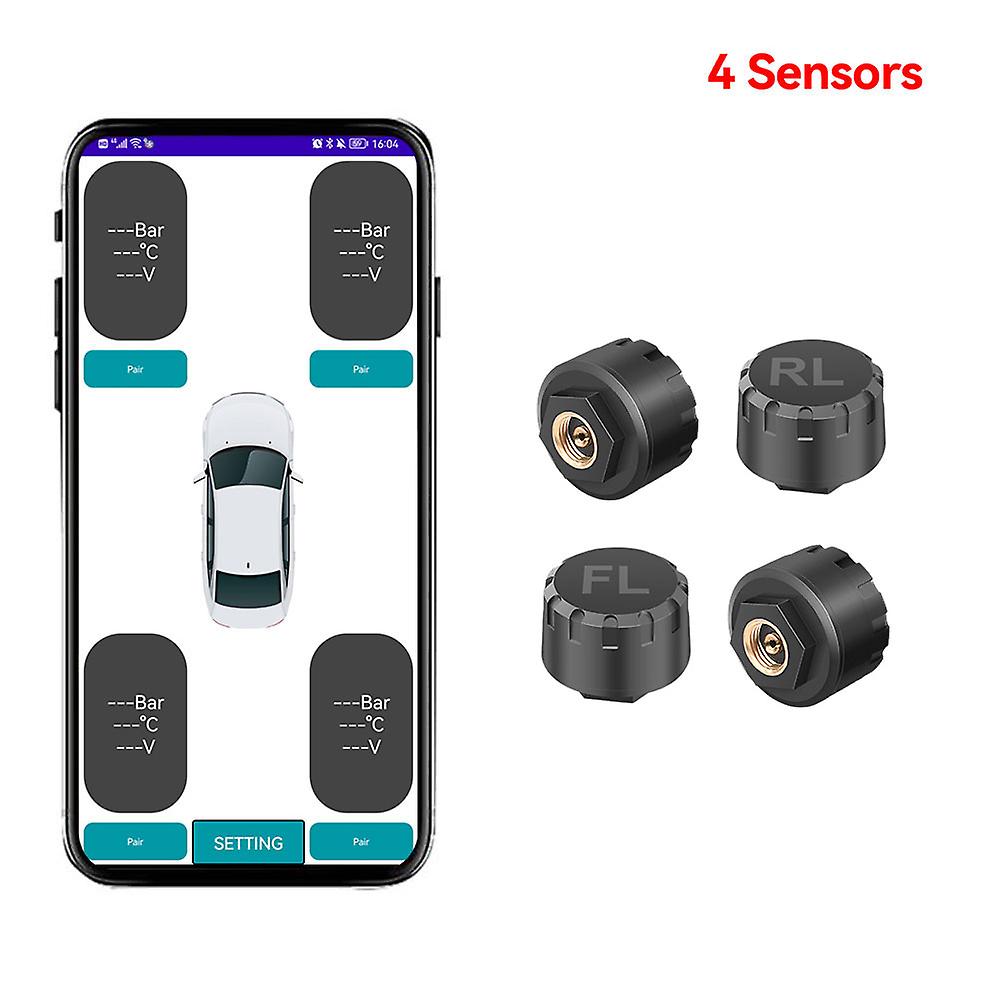 Dekktrykksensorer Motorsykkel Tpms Bluetooth-kompatibelt dekktrykkovervåkingssystem Ekstern sensor Android / iOS Bil Tmps