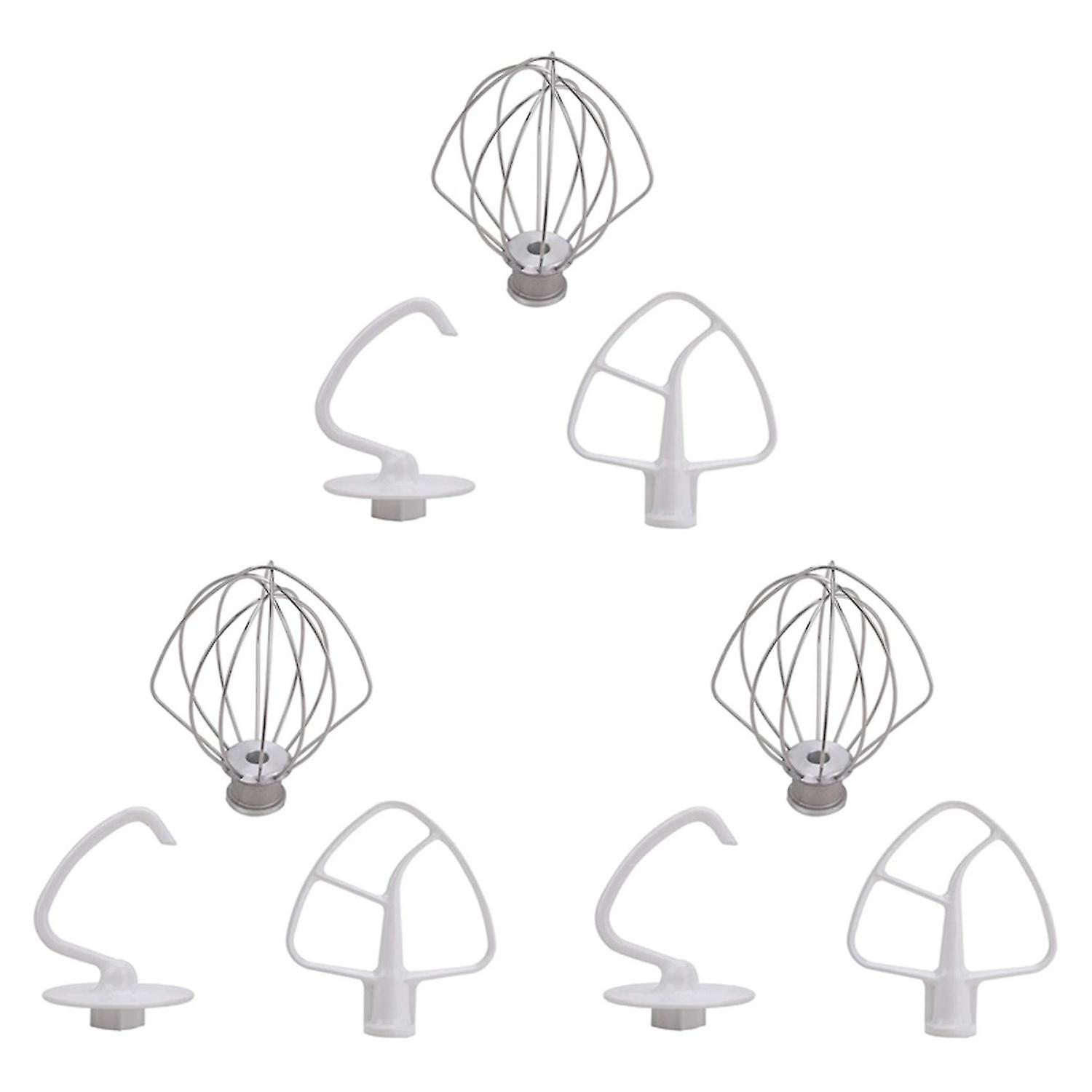 3x K45dh H Hook K45b Coated Flat Beater K45ww Wire Whip Fit For D Mixer With 4.5qt 5 Qt Bow