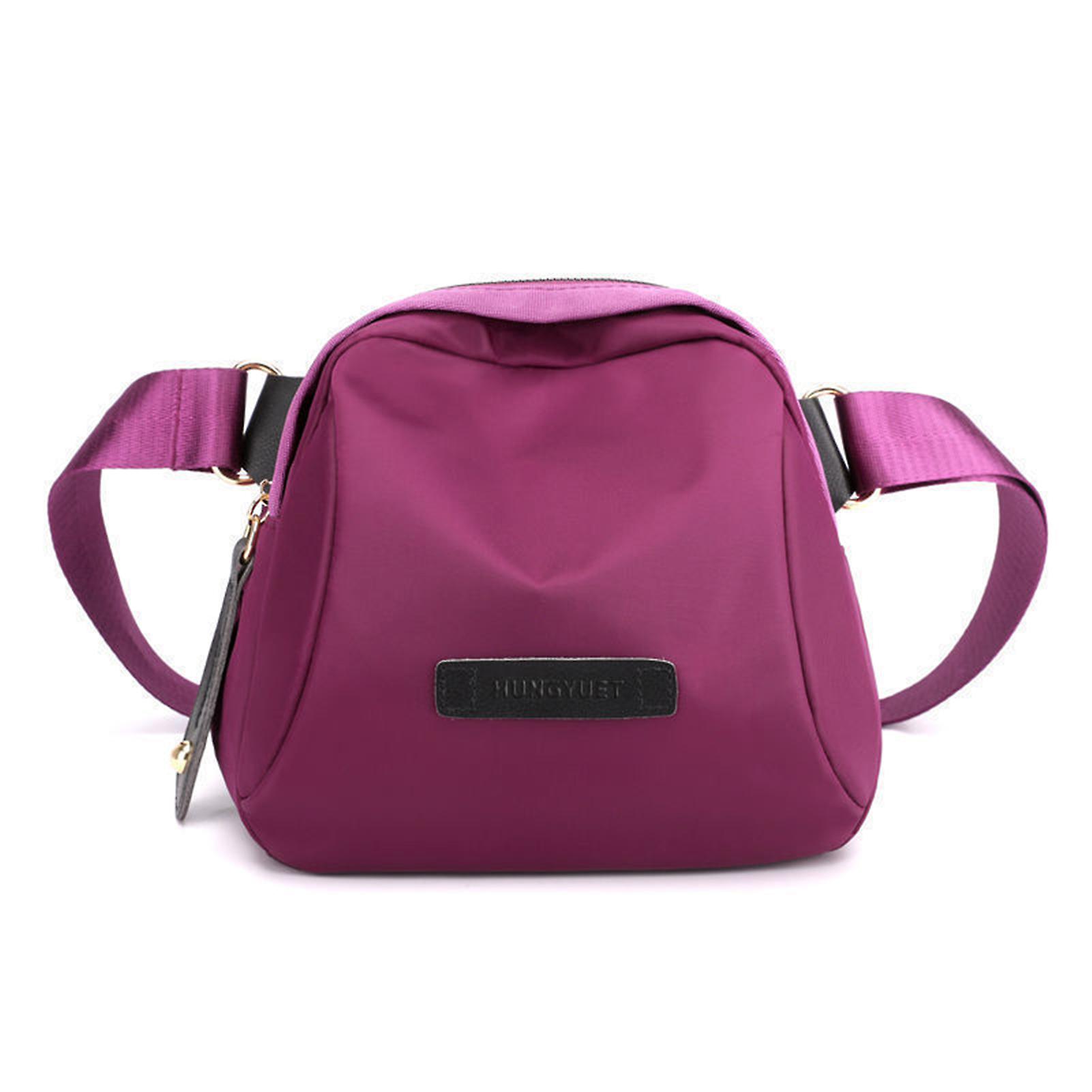 Women Sling Bag Shoulder Bag Solid Color Large Capacity Nylon Bags