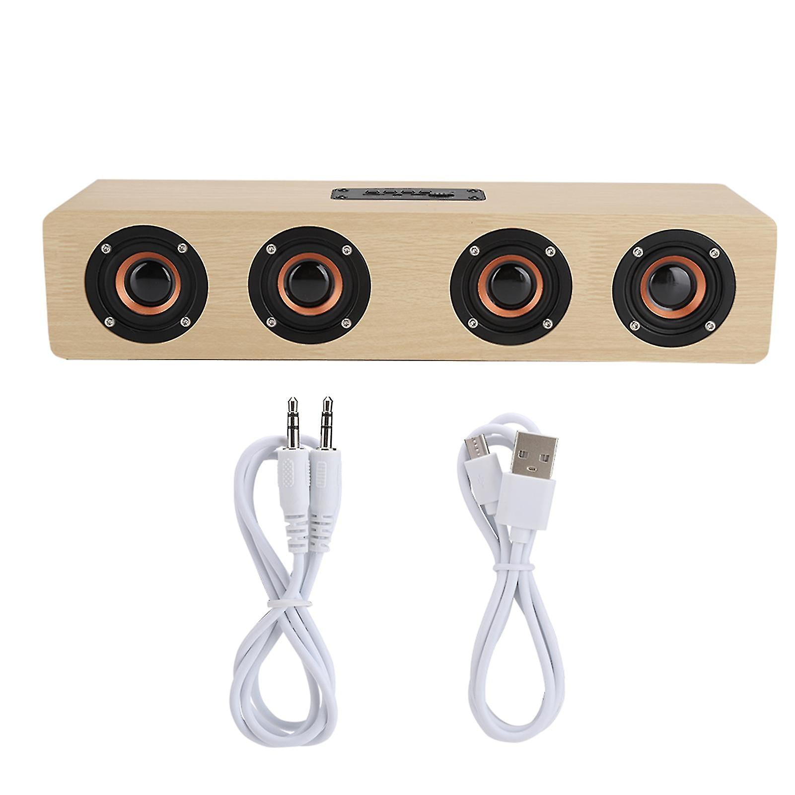 12W W8 Wooden Bluetooth Sound Tyrant Tv Speaker Support Plug In Card / Fm / Receiving Voice Prompts(log Wood Grain (english Version) )