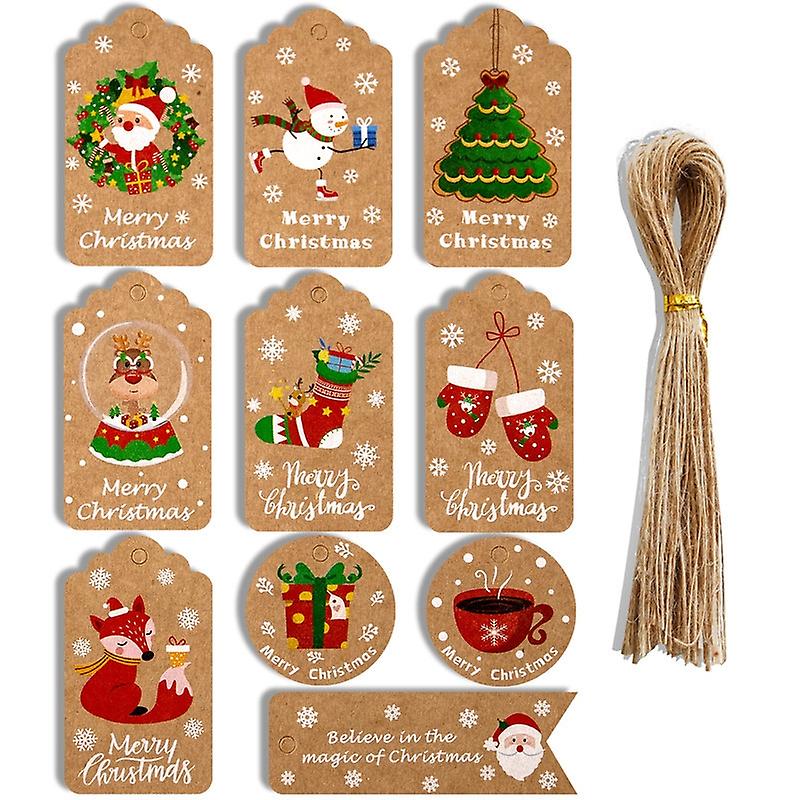 2 Packs 50pcs/set  Christmas Kraft Paper Tags