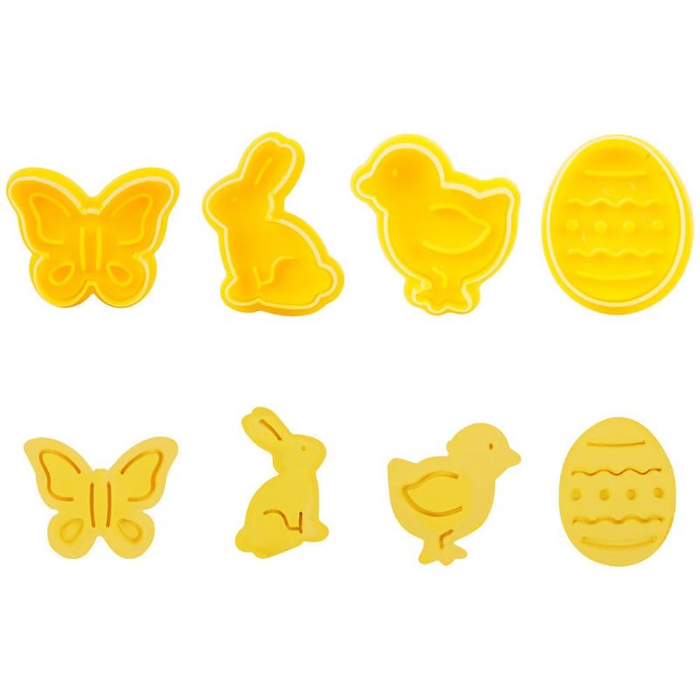 4 Pcs Plastic Cookie Cutters Butterfly Bunny Chick Easter Egg Fondant Biscuit Cake Cutter Set