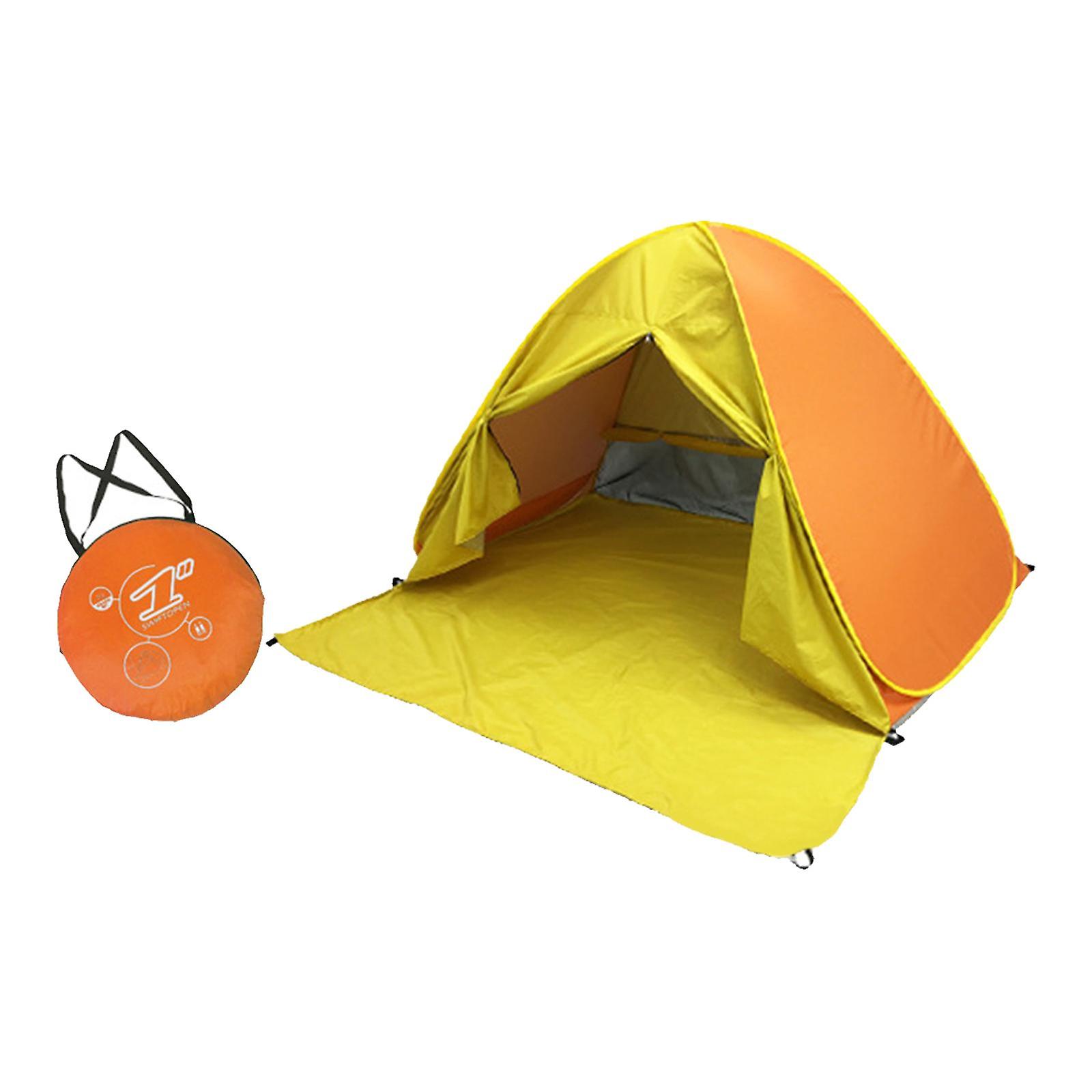 Rantateltta helppo pystyttää Pop up -teltta kalastukseen Perheretkeily Vuorikiipeily Oranssi keltainen XL