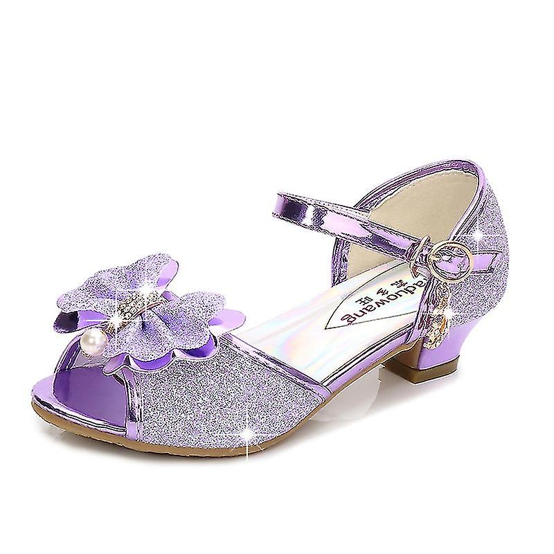 Girls Sandals Rhinestone Bow Latin Dance Shoes 5-13 Years Old