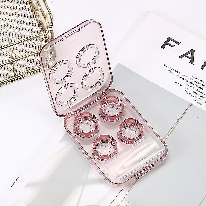 2 Pair Contact Lenses Box Mini Clear Portable Contact Lens Case With Tweezer