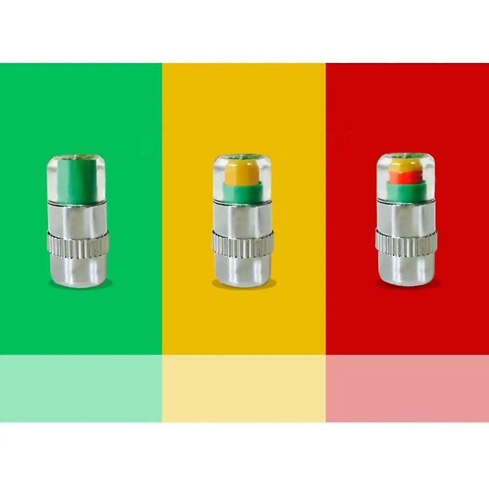 New Valve Stem Caps For Car/anti-theft Tire Pressure Monitor Sensor Indicator With Solid Brass Hardware 3 Color Eye Alert