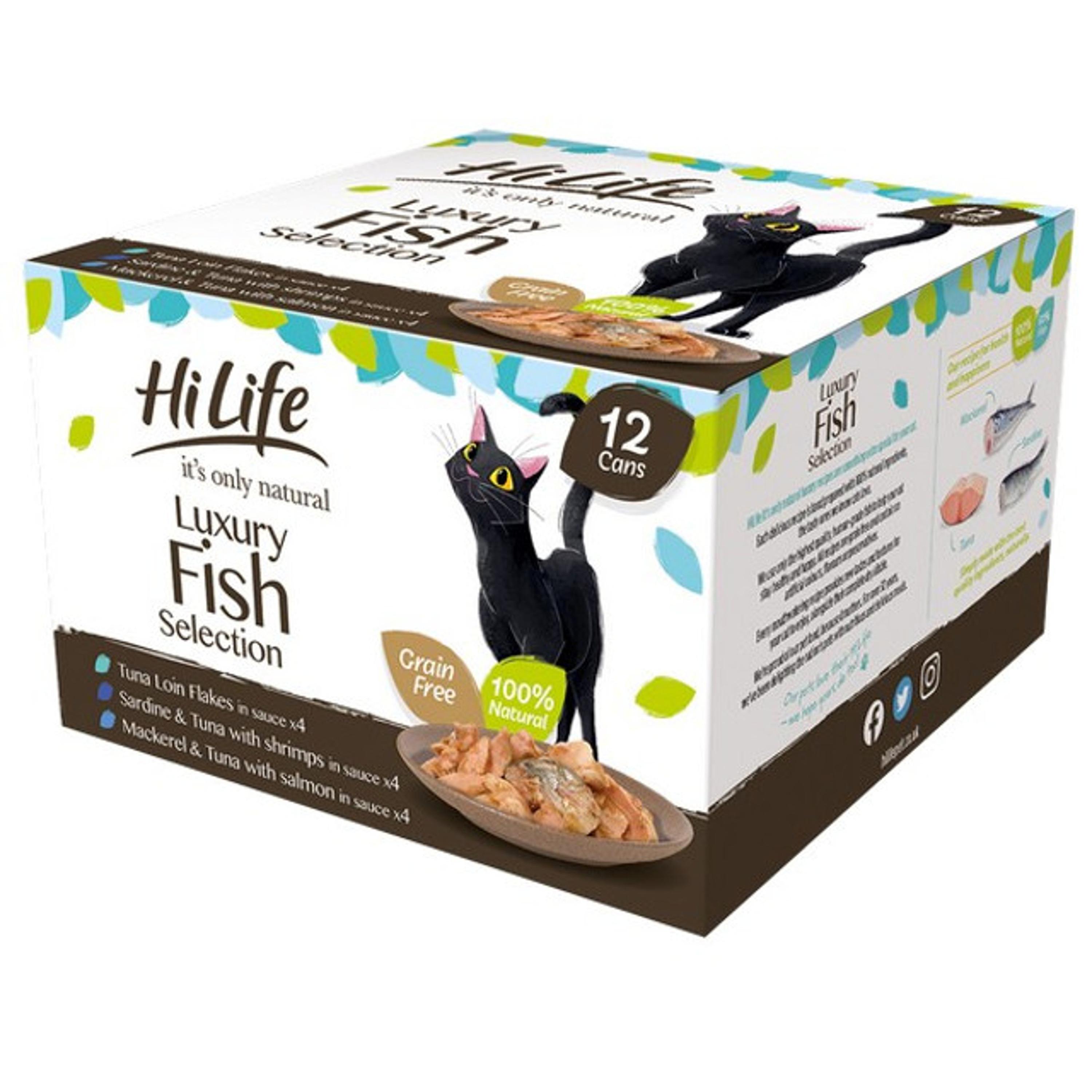 HiLife It's Only Natural Luxury Fish Selection Wet Cat Food 12 x 70g