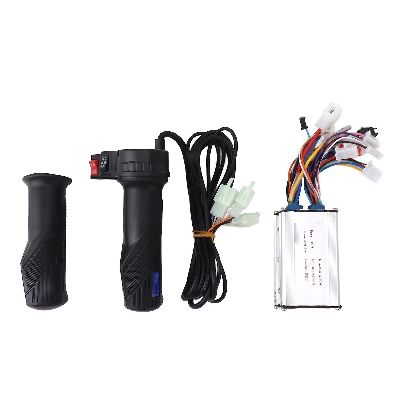 24V 36V 350W Brushless Controller Long Line 3 Speed Reversing Throttle Grip Set Electric Bicycle Conversion Kit