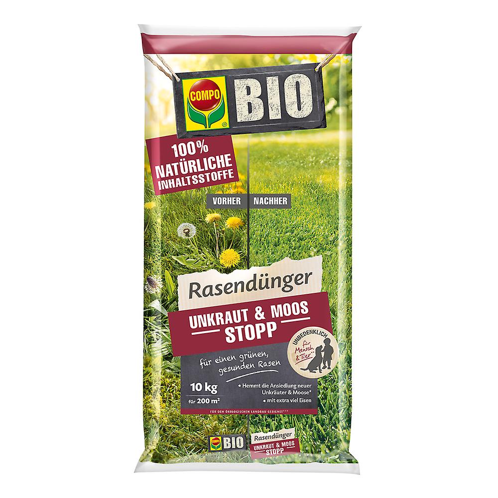 COMPO BIO 草坪肥料杂草和苔藓止剂,10 公斤