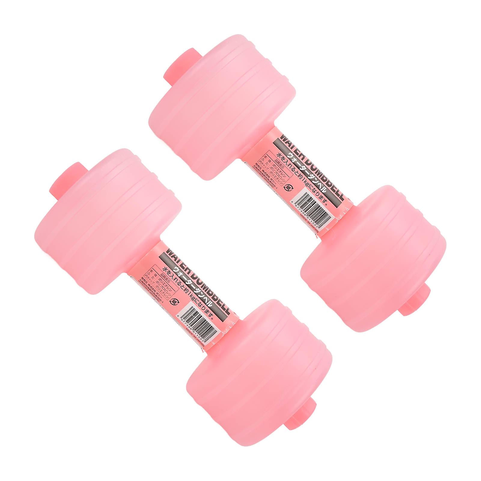 2Pcs Water Filled Dumbbells Weight Dumbbells Adjustable Body Shaping Adjustable Water Dumbbells for Home OfficePink
