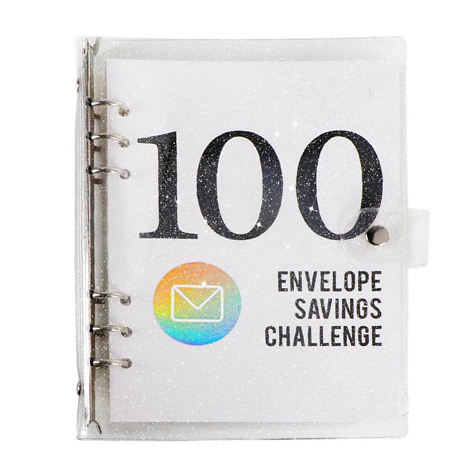 100 Envelope Challenges Books with Lasers Cover Save 5050 Dollars In 100 Days Moneys Box for Women Men