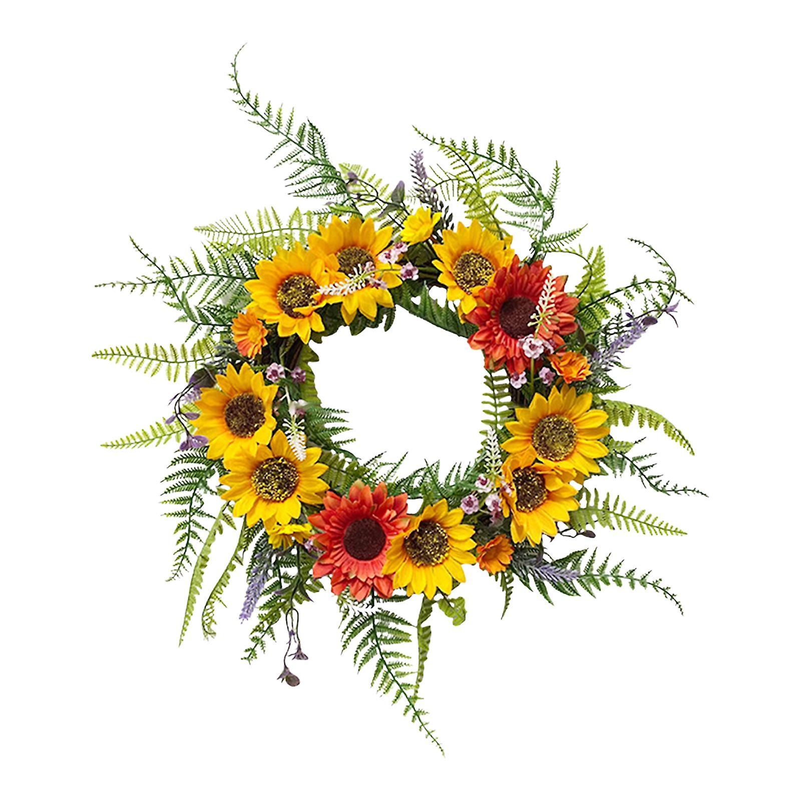 Spring Wreath Wall Hanging Ornament  Artificial Flower Wreath