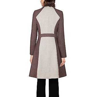 Chic Star Wool Herringbone Coat In Charcoal/Beige