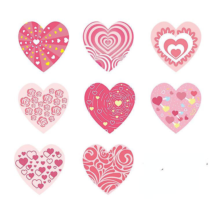 2X8 Kinds Of Heart-shaped & Red Patterns Candy Envelope Gifts Labels Valentine's Day Stickers Xmas Christmas