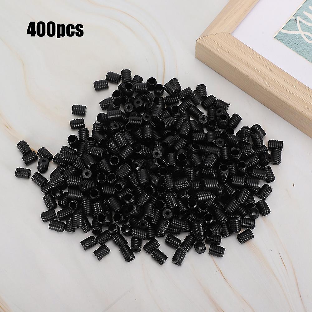 400Pcs Adjustable Elastic Cord Buckle MultiFunction Silicone Mouth Muffle Rope Plug(Black )