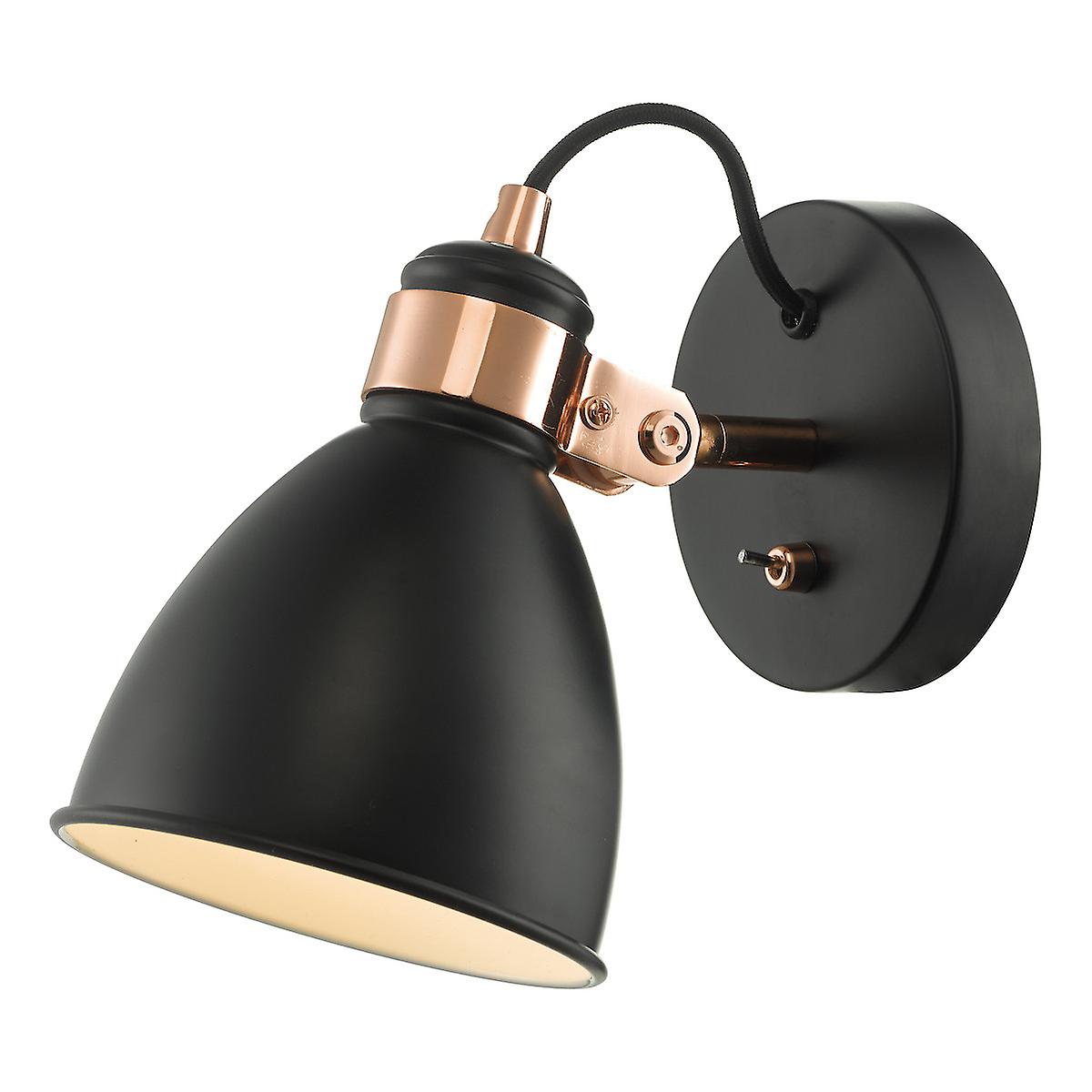 Frederick Single Spotlight Wall Light Black & Copper