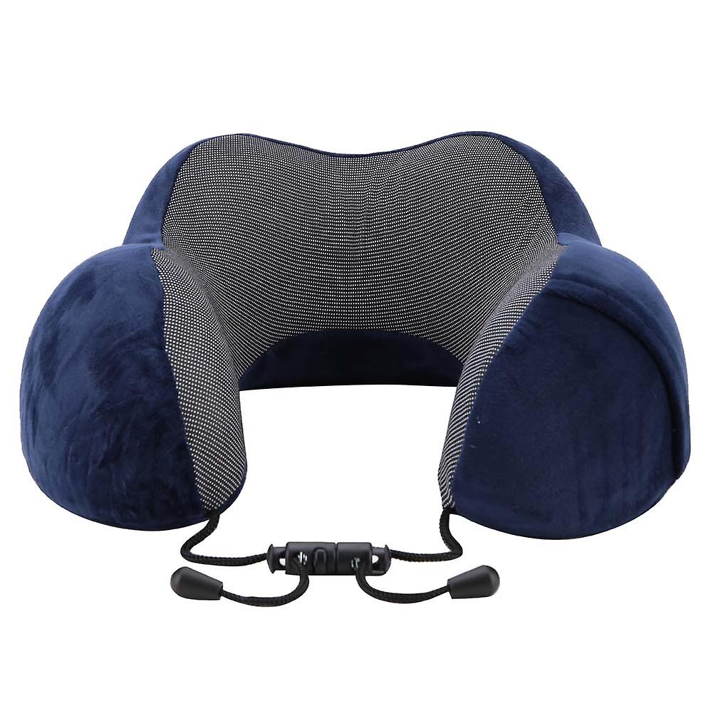 U Shaped Soft Slow Rebound Memory Cotton Neck Pillows Healthcare Pillow (Dark Blue)