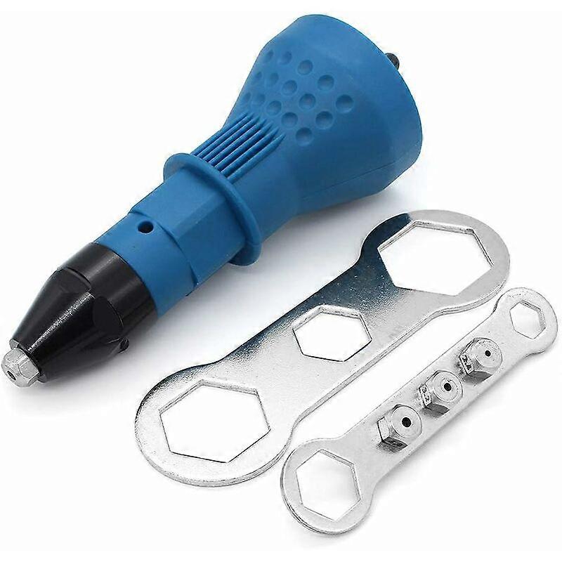 Riveter Pliers Cordless Rivet Gun Electric Rivet Drill Tool Kit Adapter Insert Nut Hand Power Tool Accessories (Blue)