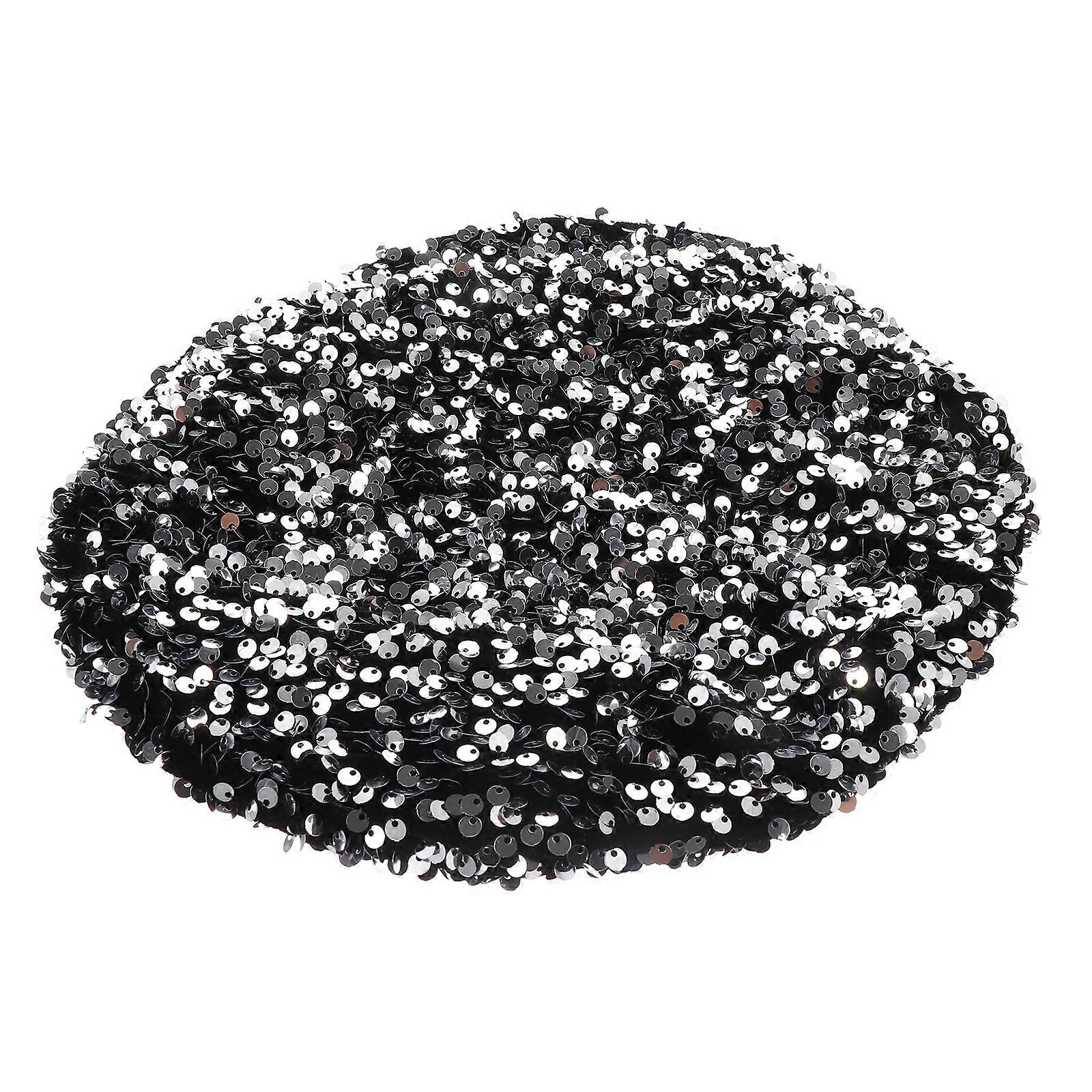 1pc efterår og vinter glitrende baret sequined beret mode shimmerhat til kvinder