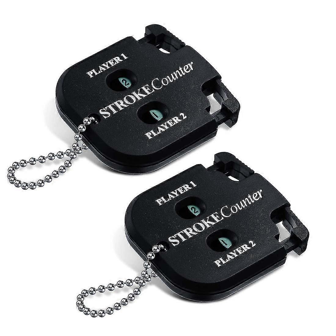 2 Player Stroke Counter Golf Score Indicator 2 Digits Mini Square Golf Score Counters Handy Scorer Golf Count Shot (2Pc)