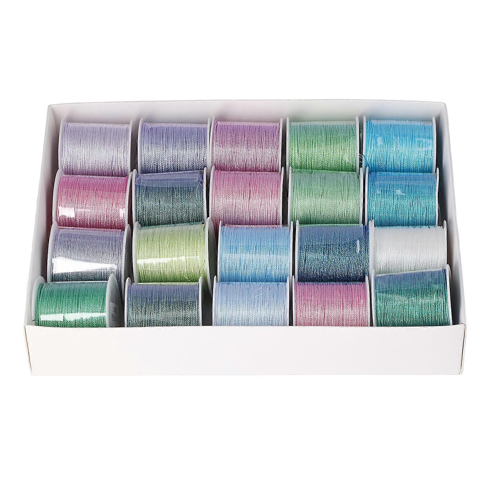 20 Pcs Jewelry Craft Thread 0.8mm 12 Strands 27 Yards Polyester Colorful Beading Thread Weaving Thread
