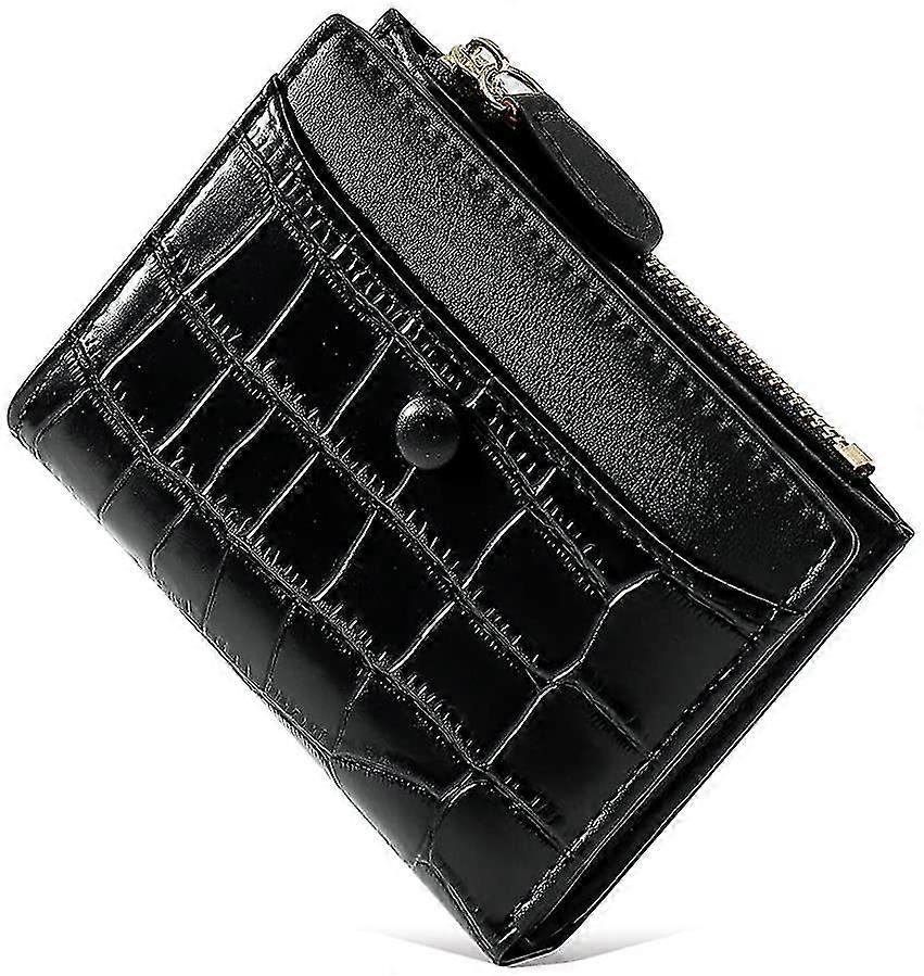 ladies fashion stone pattern small wallet (black)