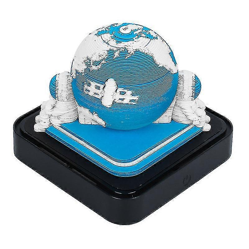 Desk Calendar With Led Lights, 2024 Calendar Memo Pad, Creative Desk Calendar Diy Notes Notepad, 3d Art Calendar Paper Carving