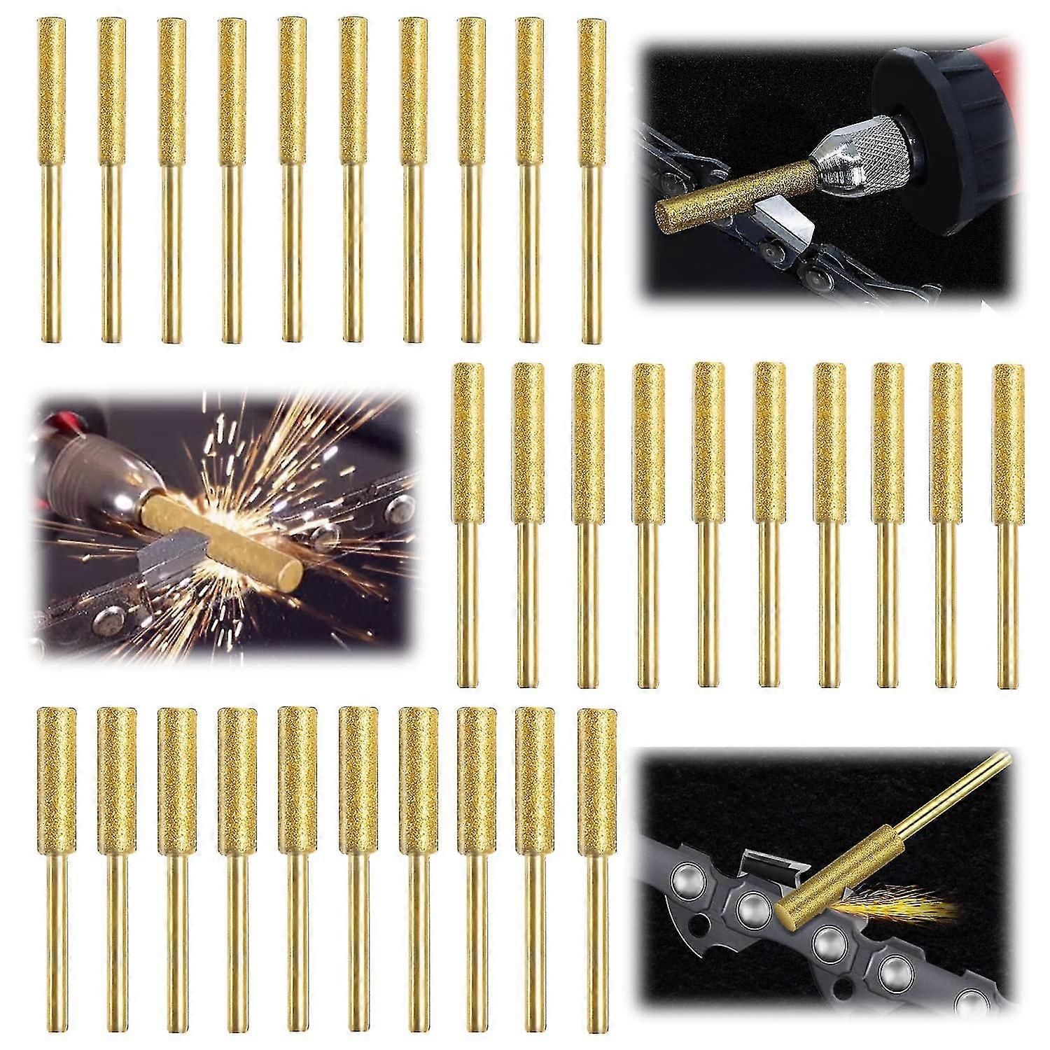 30 Piezas Chainsaw Chain Sharpening Jig, Diamond Sharpener Chainsaw Sharpener, Chainsaw File File