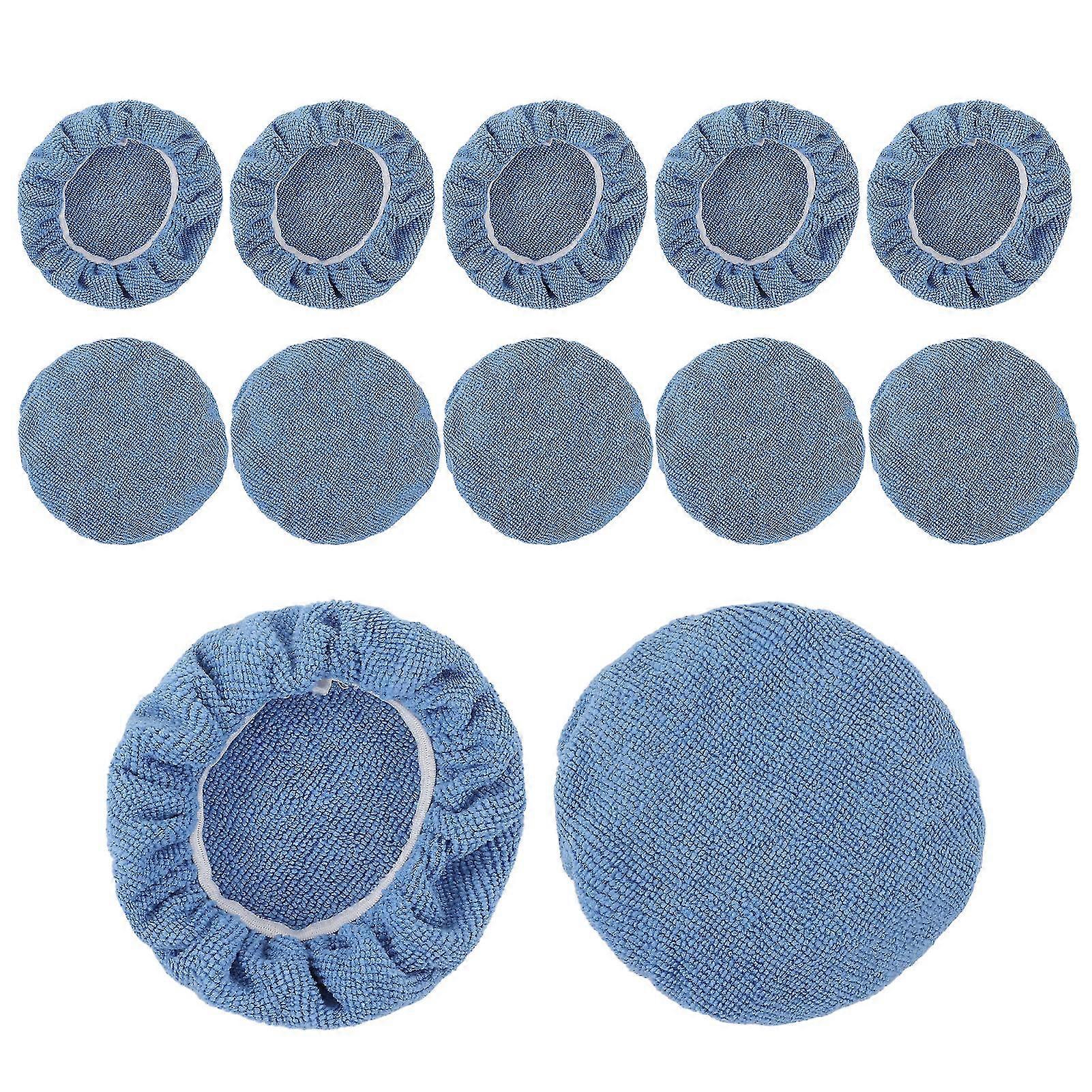 MicrofiberCarPolishingBonnets12pcs-Soft&StrongAdsorptionBuffingPadCoverforCarPolisher(55.7in)