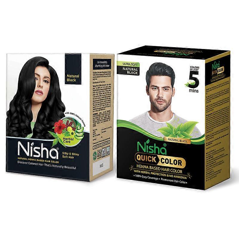 Combo Pack of 2 Nisha Henna Based Hair Color Dye