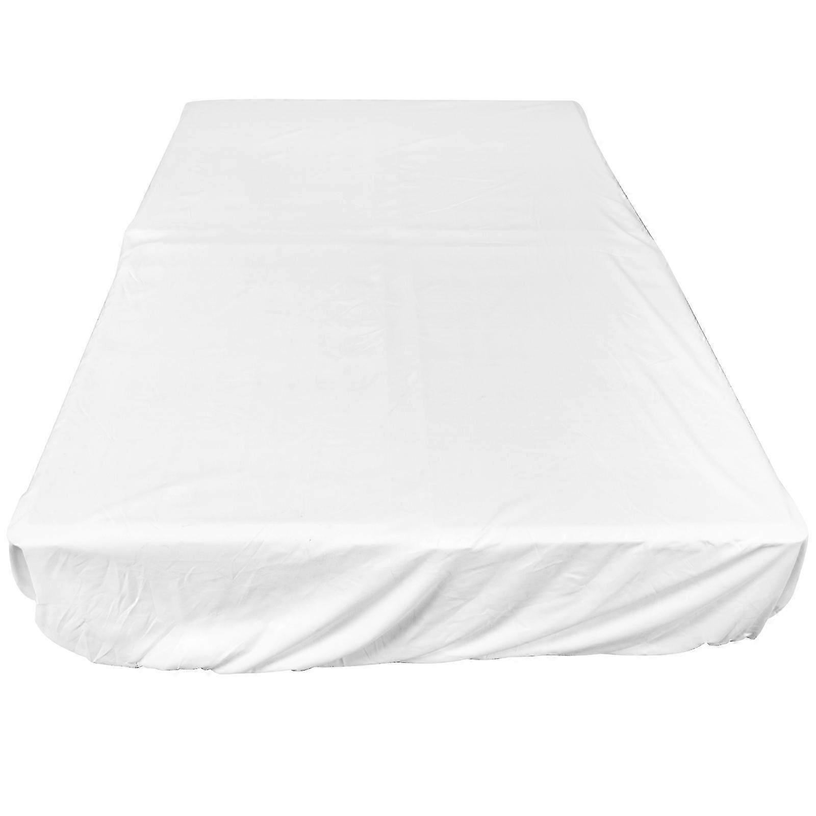 Comfortable Cotton Fitted Sheet for Home Simple Hotel Fitted Sheet White